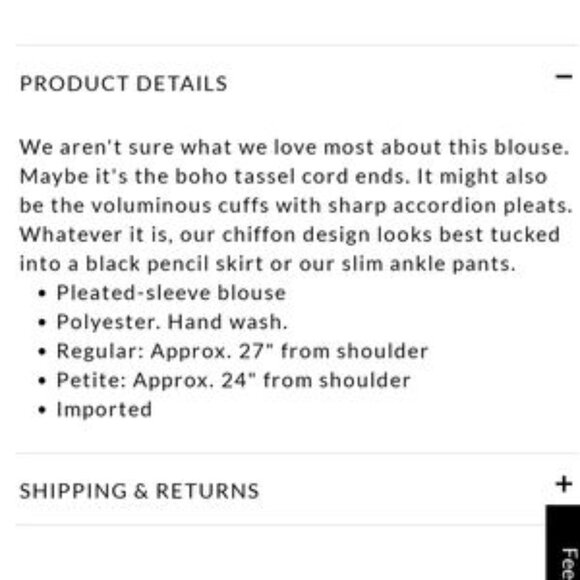 White House Black Market Maggie Pleated Sleeve Blouse in Black - Picture 12 of 14